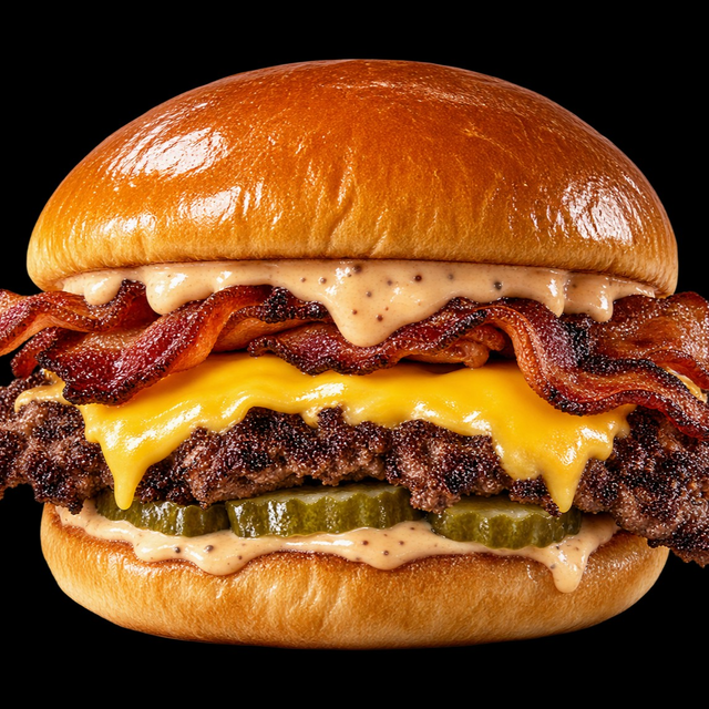 BEEF Bacon Burger.